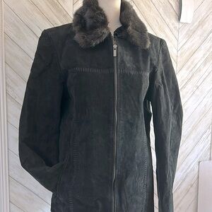 Marc Mattis Womens 100% Genuine Leather Suede Jacket Coat Sz M